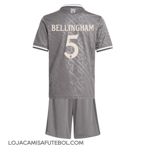 Camisa de Futebol Real Madrid Jude Bellingham #5 Equipamento Alternativo Infantil 2024-25 Manga Curta (+ Calças curtas)
